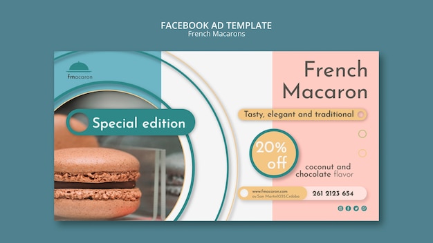 Plantilla de facebook de macarons franceses