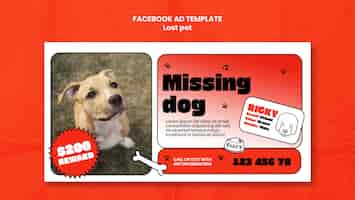 PSD gratuito plantilla de facebook para mascotas perdidas