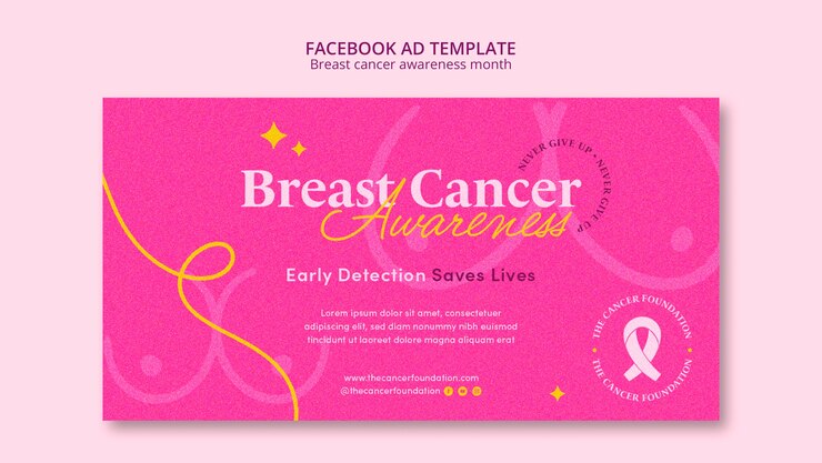 PSD gratuito plantilla de facebook del mes de concientización sobre el cáncer de mama