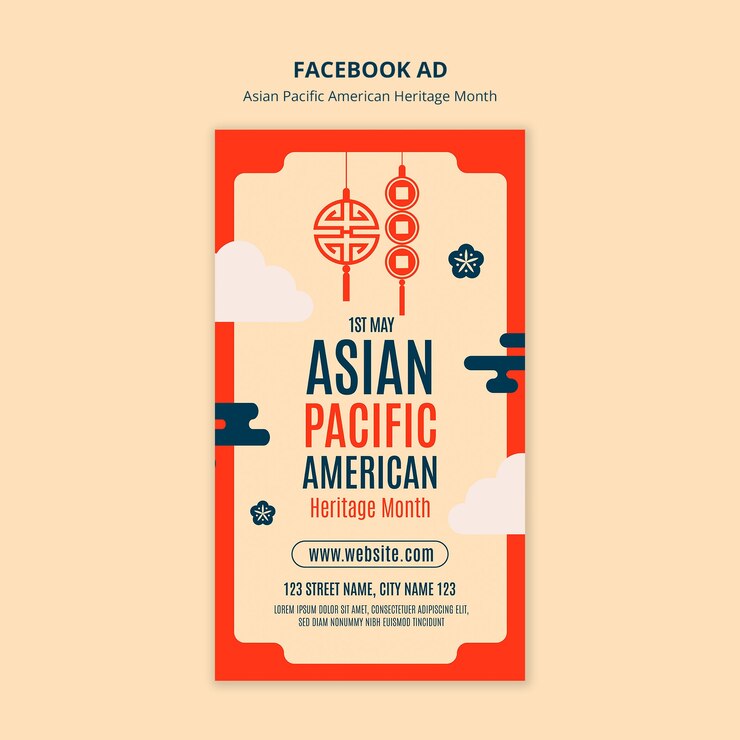 PSD gratuito plantilla de facebook para el mes de la herencia asiática-pacifico-estadounidense