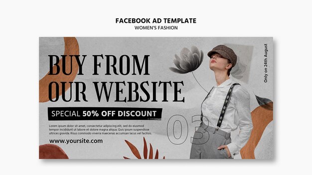 Plantilla de facebook de moda dibujada a mano