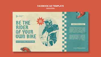 PSD gratuito plantilla de facebook de moto de estilo vintage