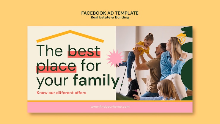 PSD gratuito plantilla de facebook de negocio inmobiliario de diseño plano