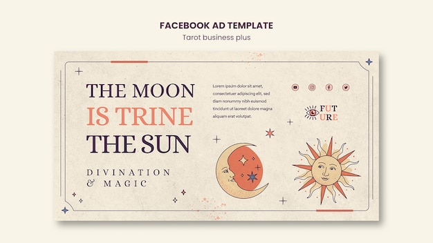 Plantilla de facebook de negocios de tarot