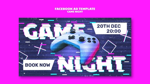 La plantilla de Facebook de la noche del juego