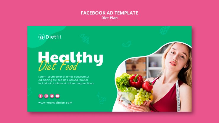 PSD gratuito plantilla de facebook de nutrición física
