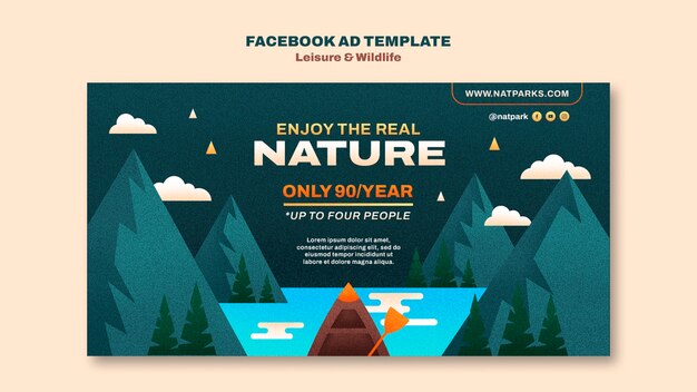 Plantilla de facebook de ocio y vida salvaje