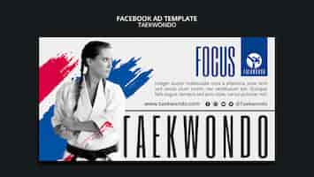 PSD gratuito plantilla de facebook de práctica de taekwondo