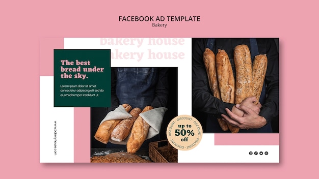 PSD gratuito plantilla de facebook de productos horneados