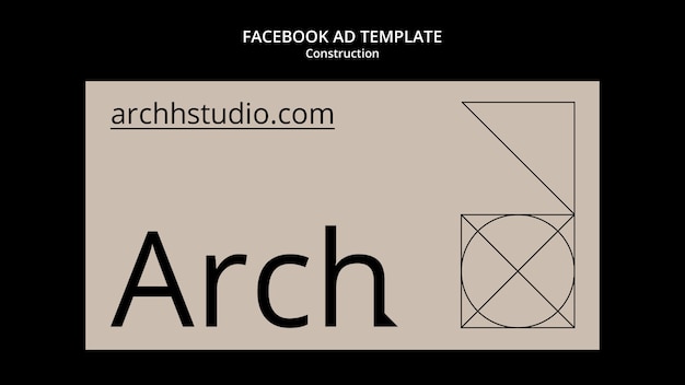 PSD gratuito plantilla de facebook de proyecto de construcción minimalista
