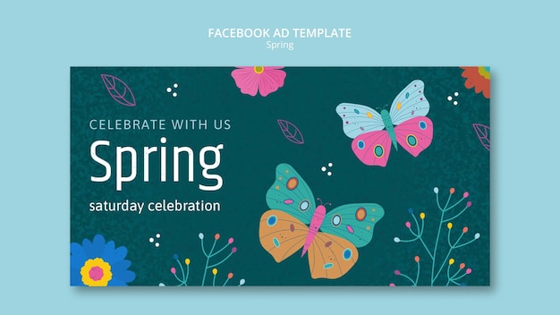 PSD gratuito plantilla de facebook de rebajas de primavera de diseño plano