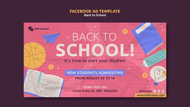 Plantilla de facebook de regreso a la escuela