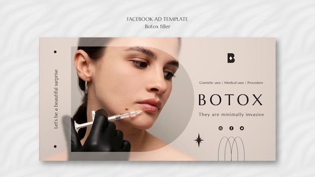 PSD gratuito plantilla de facebook de relleno de botox