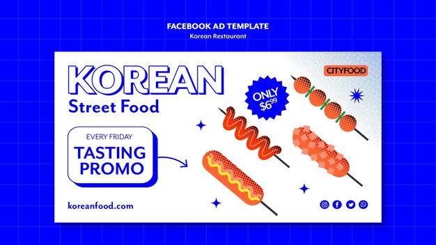 Plantilla de facebook de restaurante de comida coreana