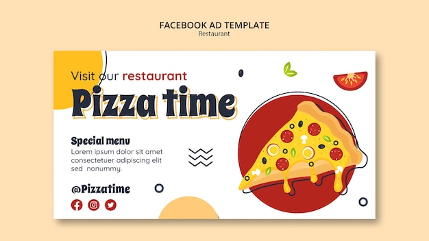 Plantilla de facebook de restaurante de comida deliciosa