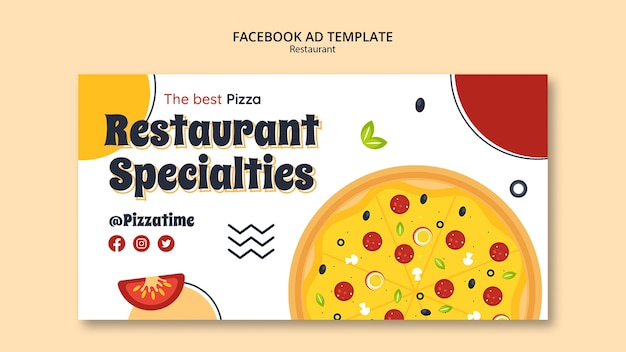 PSD gratuito plantilla de facebook de restaurante de comida deliciosa