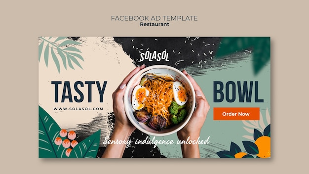 PSD gratuito plantilla de facebook de restaurante de comida deliciosa