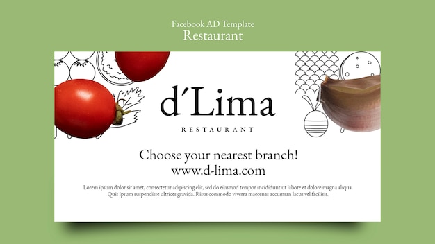 Plantilla de Facebook de un restaurante de comida deliciosa
