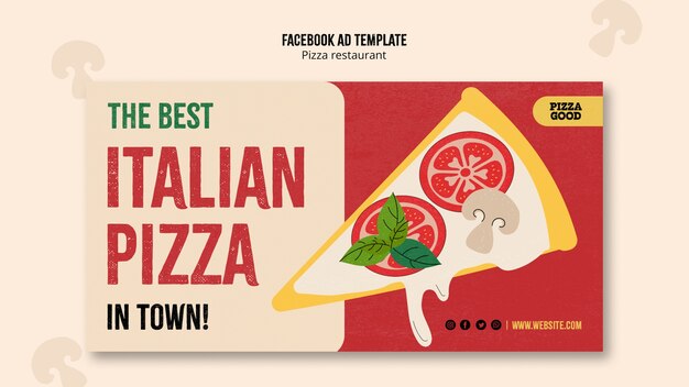 Plantilla de facebook de restaurante de pizza deliciosa