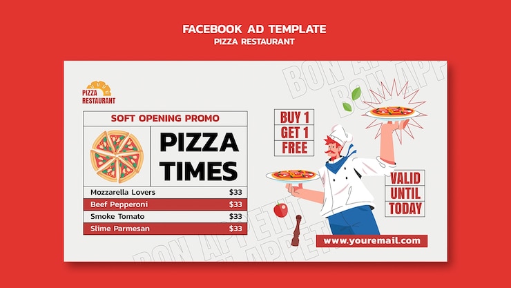 PSD gratuito plantilla de facebook de restaurante de pizza deliciosa