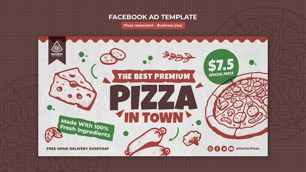 Plantilla de facebook de restaurante de pizza