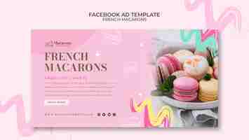 PSD gratuito plantilla de facebook de sabrosos macarons franceses