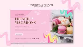 PSD gratuito plantilla de facebook de sabrosos macarons franceses