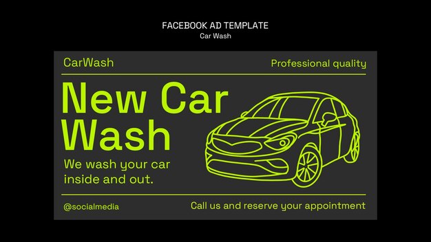 Plantilla de facebook de servicio de lavado de autos