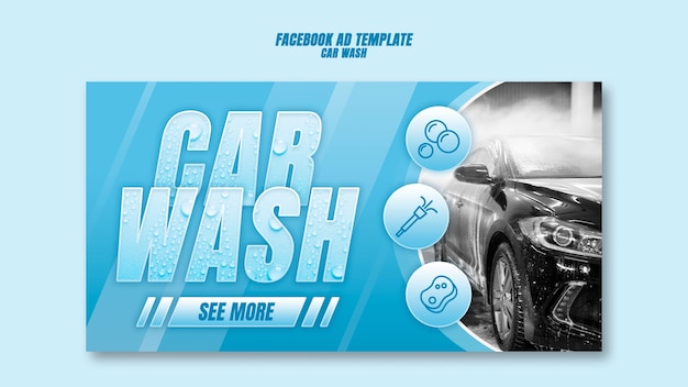 Plantilla de facebook de servicio de lavado de autos