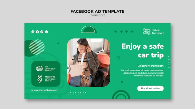 PSD gratuito plantilla de facebook de servicio de transporte