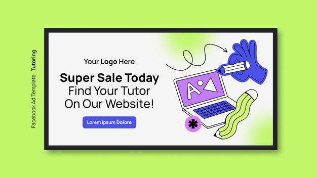 La plantilla de Facebook del servicio de tutoría