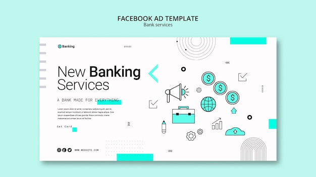 Plantilla de facebook de servicios bancarios