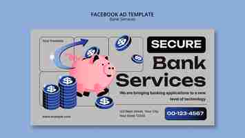 PSD gratuito plantilla de facebook de servicios bancarios