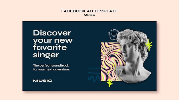 PSD gratuito plantilla de facebook de sesión de música