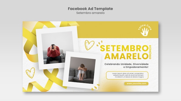 PSD gratuito plantilla de facebook de setembro amarelo