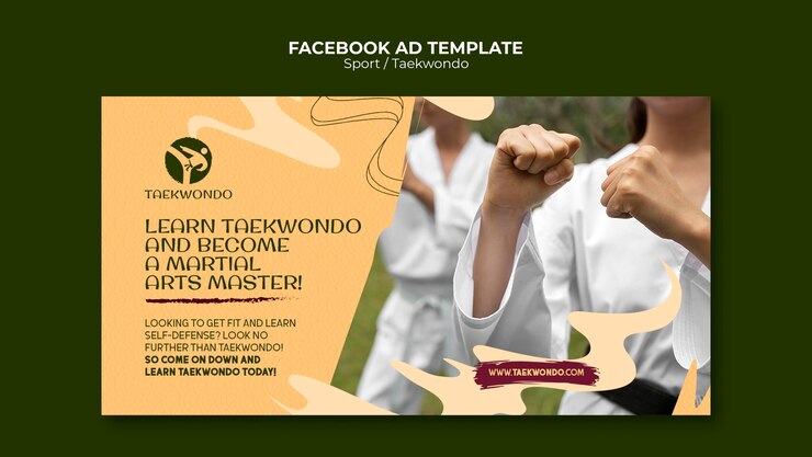 PSD gratuito plantilla de facebook de taekwondo