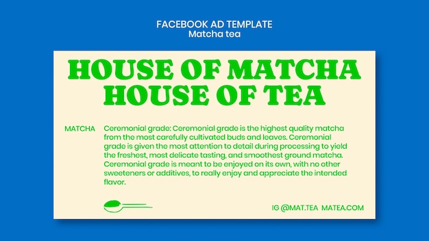 plantilla de Facebook de té matcha dibujada a mano