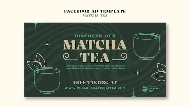 La plantilla de Facebook para el té Matcha.