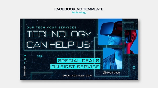 Plantilla de facebook de tecnología innovadora