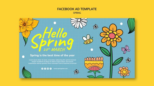 Plantilla de facebook de temporada de primavera