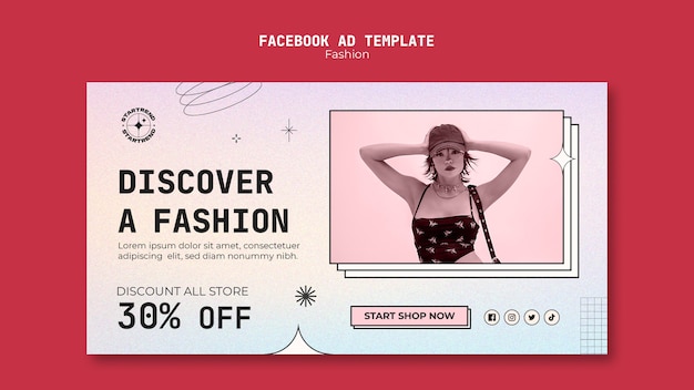 PSD gratuito plantilla de facebook de tendencias de moda degradada