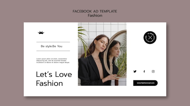 PSD gratuito plantilla de facebook de tendencias de moda de diseño plano