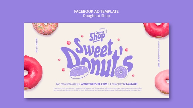 Plantilla de facebook de tienda de donas