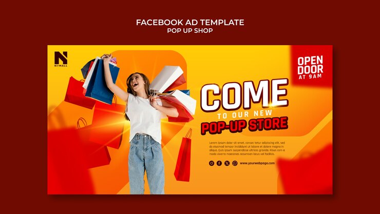 PSD gratuito plantilla de facebook de tienda emergente