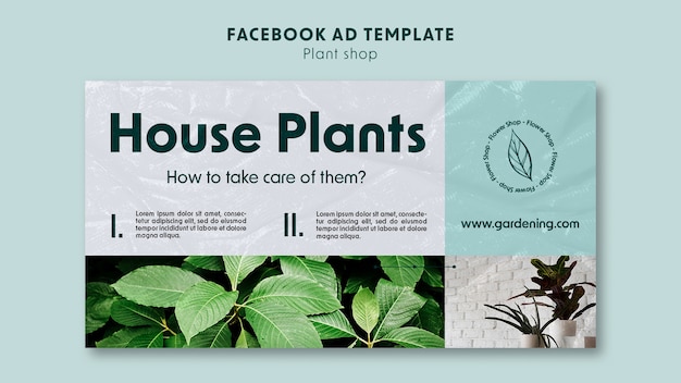 PSD gratuito plantilla de facebook de tienda de plantas