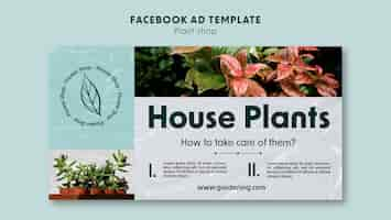 PSD gratuito plantilla de facebook de tienda de plantas