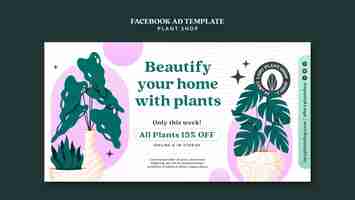 PSD gratuito plantilla de facebook de tienda de plantas