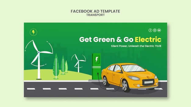 Plantilla de facebook de transporte dibujado a mano