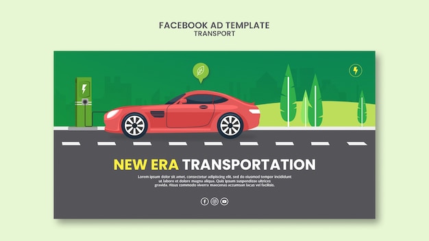 Plantilla de facebook de transporte dibujado a mano