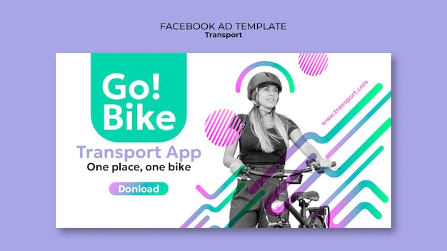 PSD gratuito plantilla de facebook de transporte ecológico degradado